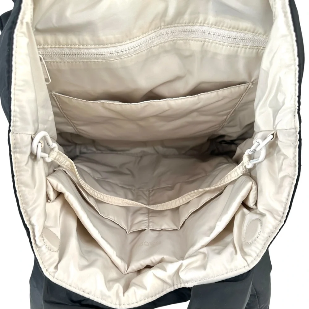 DAGNE DOVER Jemi Cargo Puff Tote - Black Nylon Puffer Tote Bag Laptop Bag